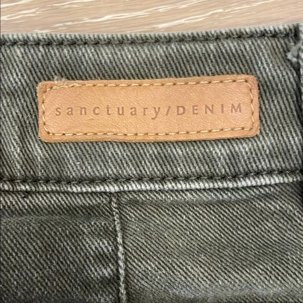 Sanctuary The Marine Olive Wide Leg Crop Jeans - Size 26 - Picture 7 of 9